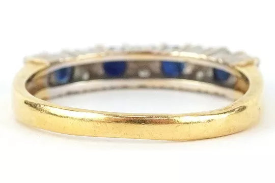 18ct Gold Sapphire & Diamond Half Eternity Ring