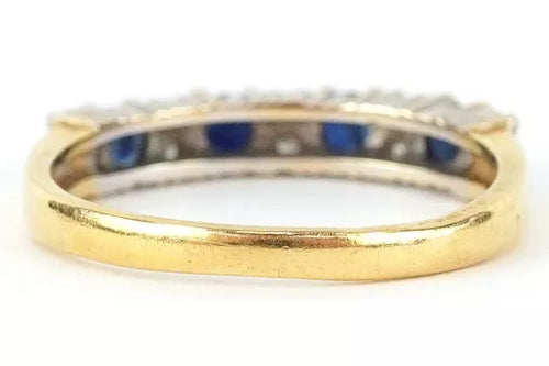 18ct Gold Sapphire & Diamond Half Eternity Ring