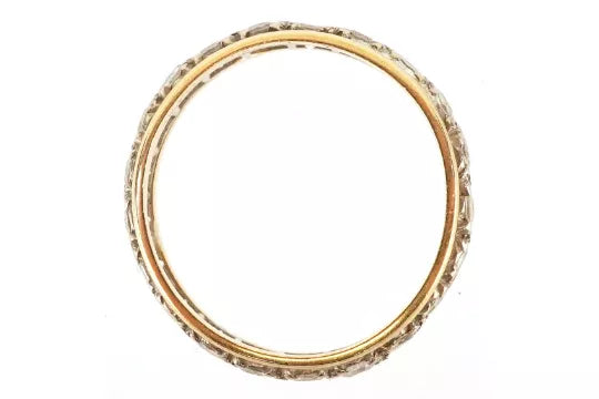 18ct Gold Eternity Band with Clear Stones
