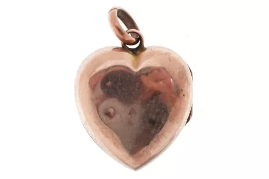 Late Victorian / early Edwardian Antique Gold Plated Seed Pearl Heart Locket