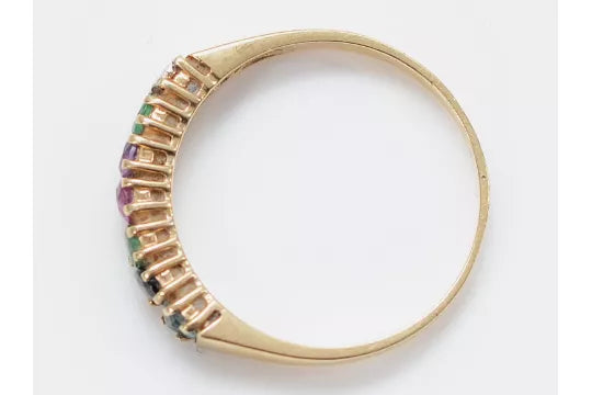 9ct Gold “DEAREST” Gemstone Ring – Birmingham, Size P½