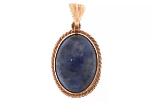 9ct Gold Cabochon Lapis Lazuli Pendant