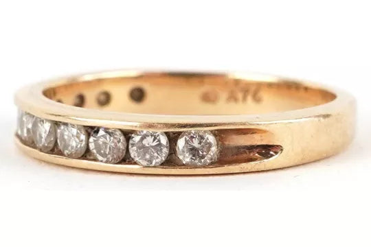 14ct Gold Channel Set Diamond Ring