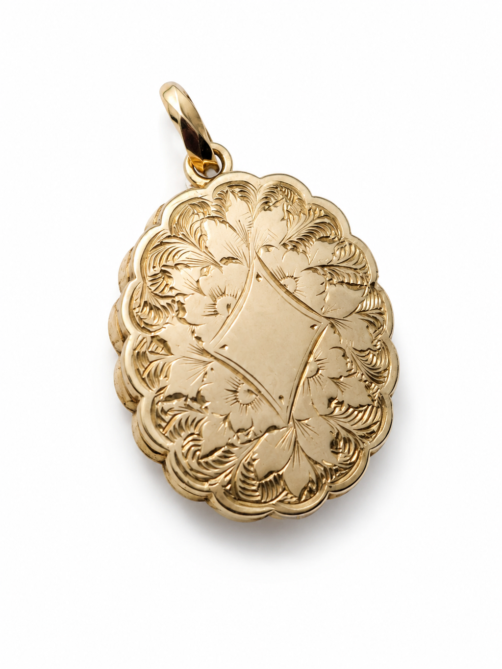 Edwardian 9ct Gold Floral Locket. “E. Keohane” Inscription.
