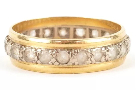 18ct Gold Eternity Band with Clear Stones