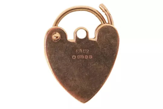 9ct Gold Heart Padlock Clasp (Large)