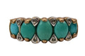 9ct Gold Turquoise & Diamond Dress Ring (N)