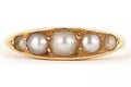Victorian 18ct Gold Seed Pearl Boat Ring