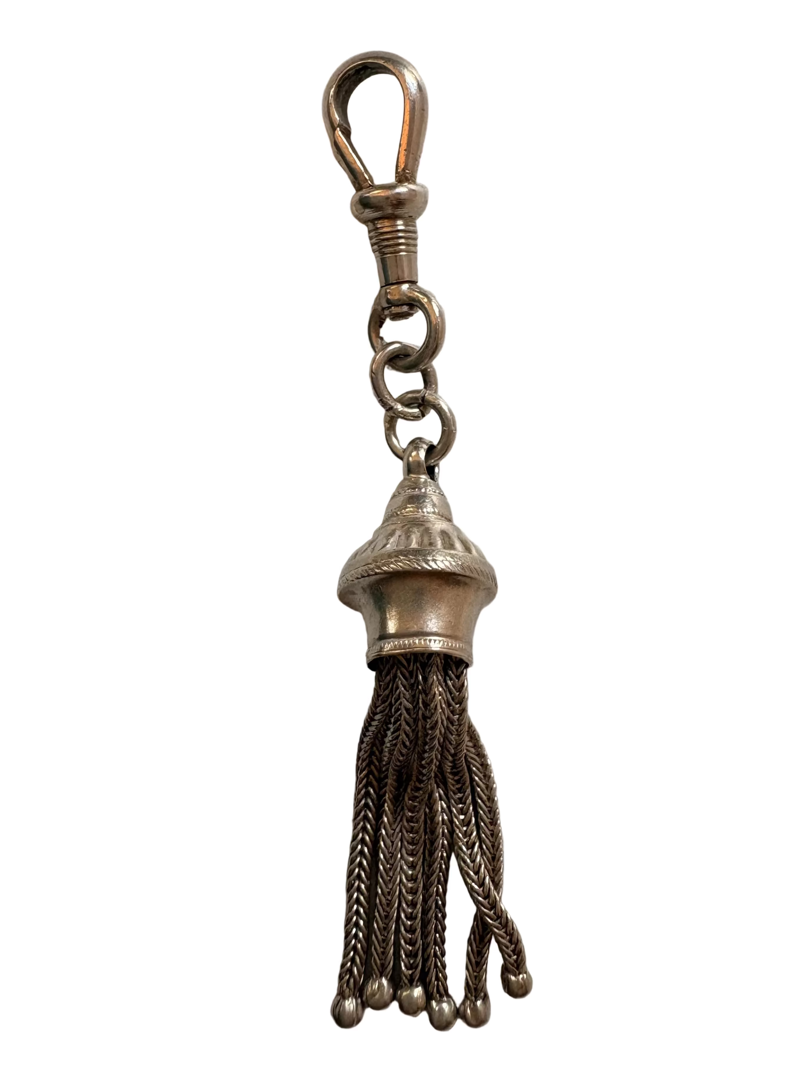 Victorian Silver Albertina Tassel & Dog Clip Pendant (c.1897)