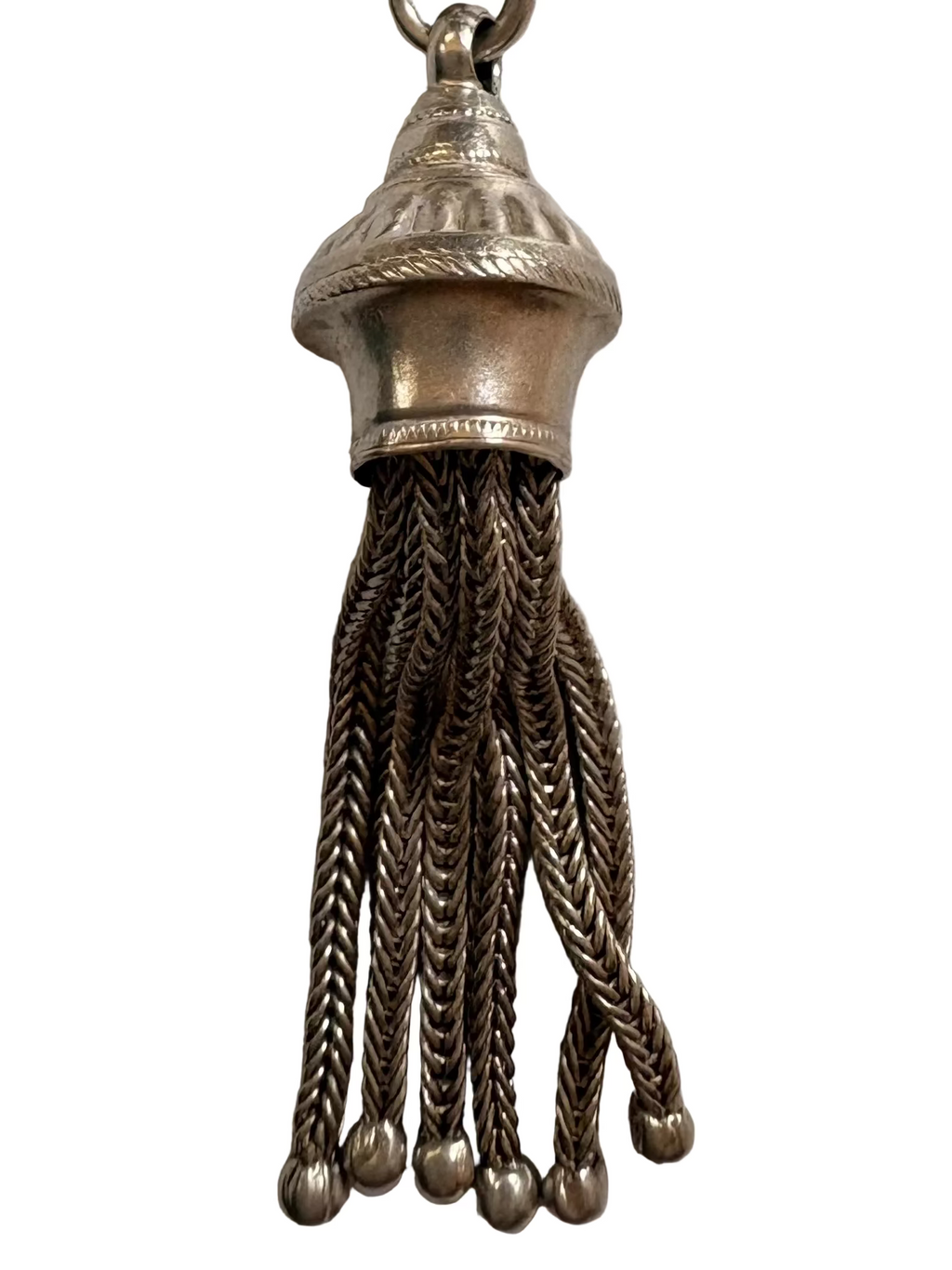 Victorian Silver Albertina Tassel & Dog Clip Pendant (c.1897)