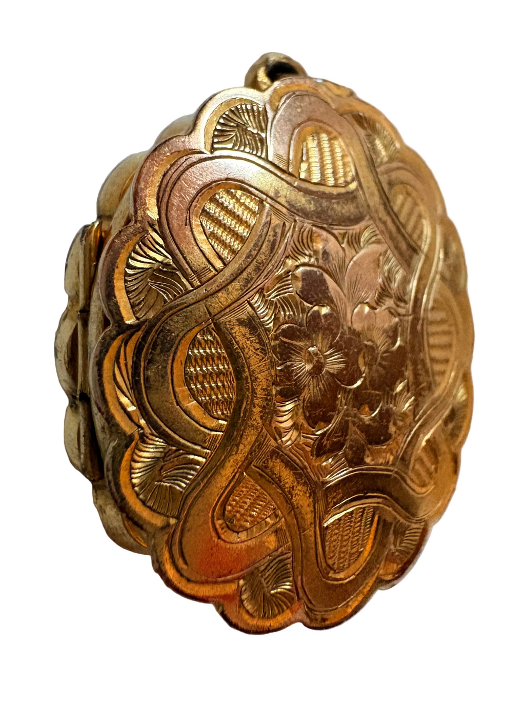 Victorian Gold Filled Engraved Locket Pendant