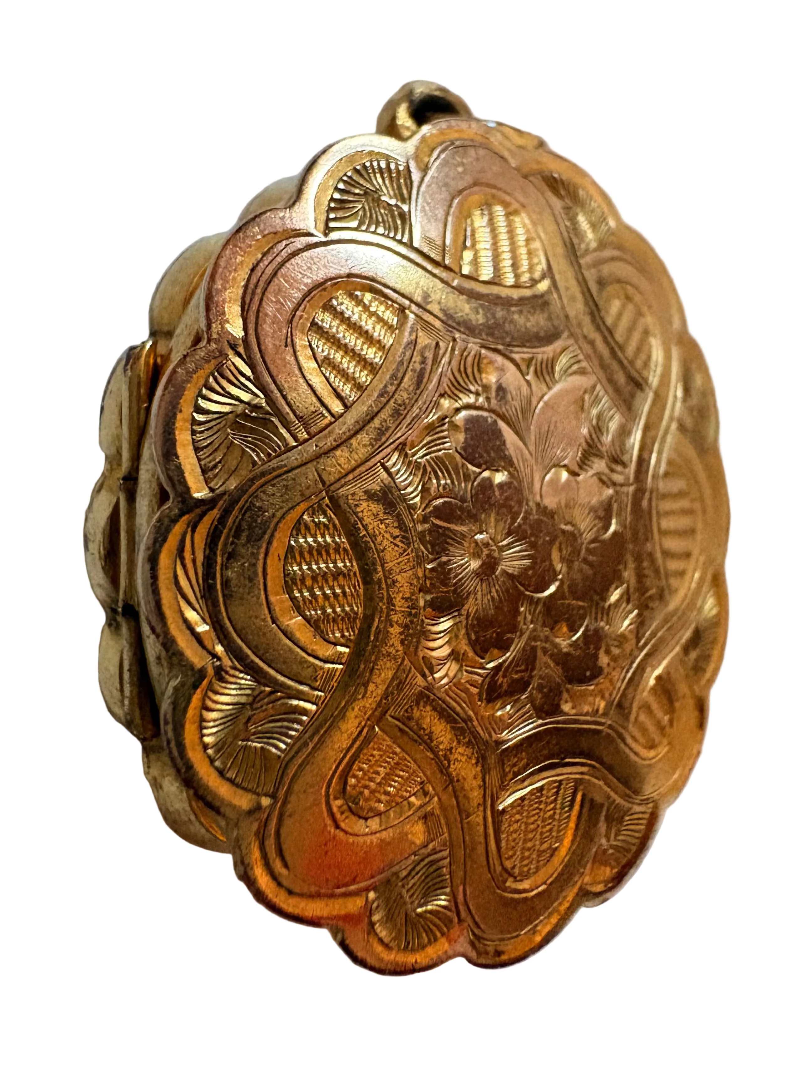 Victorian Gold Filled Engraved Locket Pendant