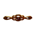 Edwardian Gold Tone Bar Brooch with Red Stone – c.1900–1920