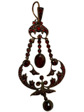 Victorian Bohemian Garnet Chandelier Pendant (Gold Plated)