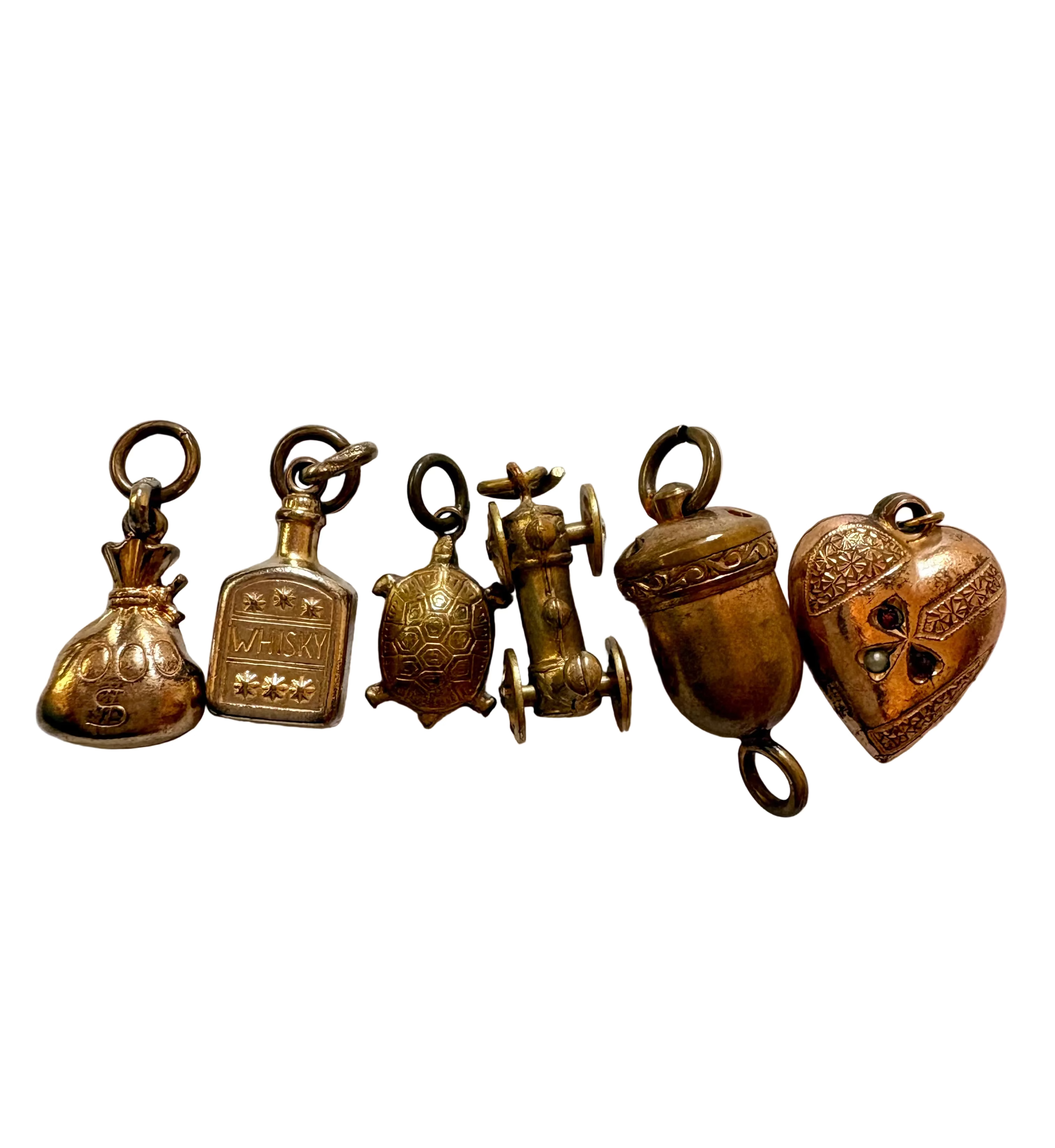 Vintage Charm Collection / Albertina Charms (Money Bag,Whisky Bottle, Turtle, Car, Acorn, Heart)