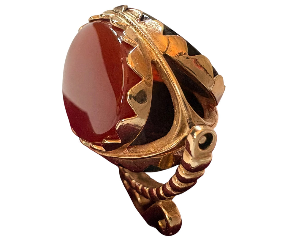 Late Victorian / Edwardian 9ct Gold Swivel Fob with Carnelian, Bloodstone & Onyx, c.1880–1910