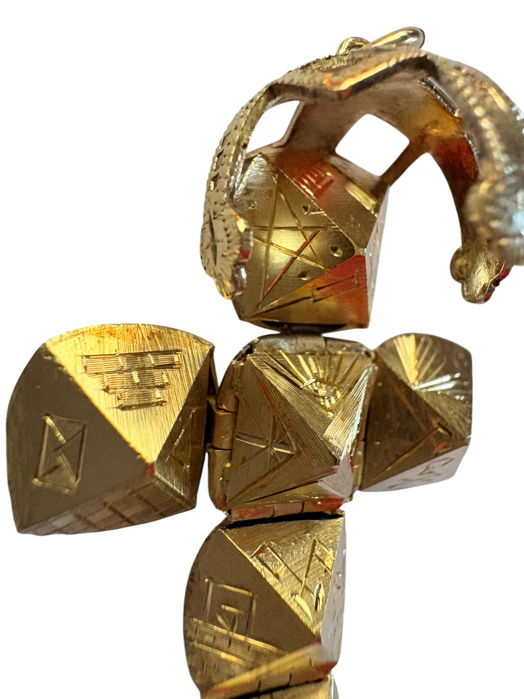 Vintage British Masonic Orb Pendant (JHW) - Silver Gilt Folding Cross