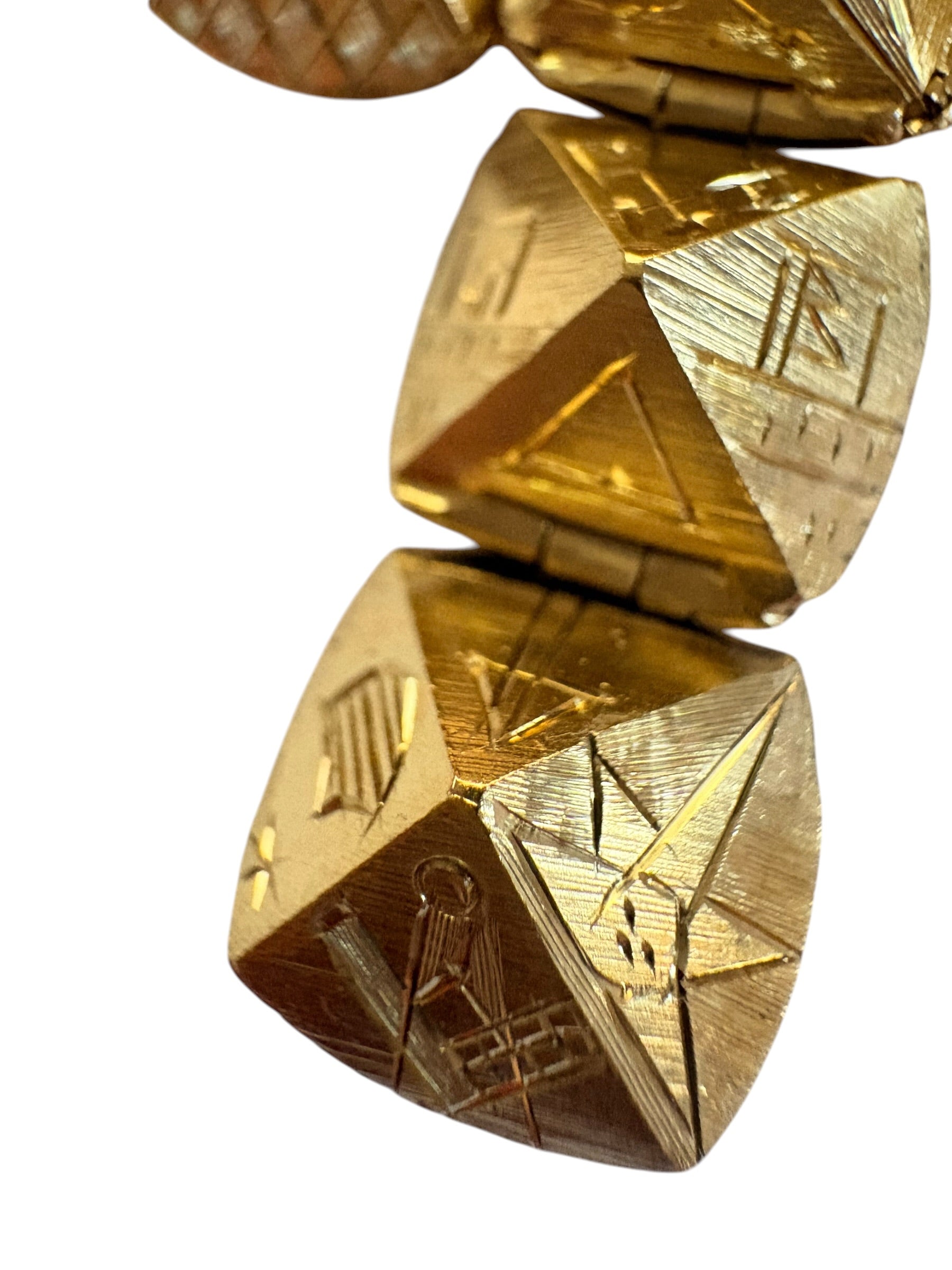 Vintage British Masonic Orb Pendant (JHW) - Silver Gilt Folding Cross