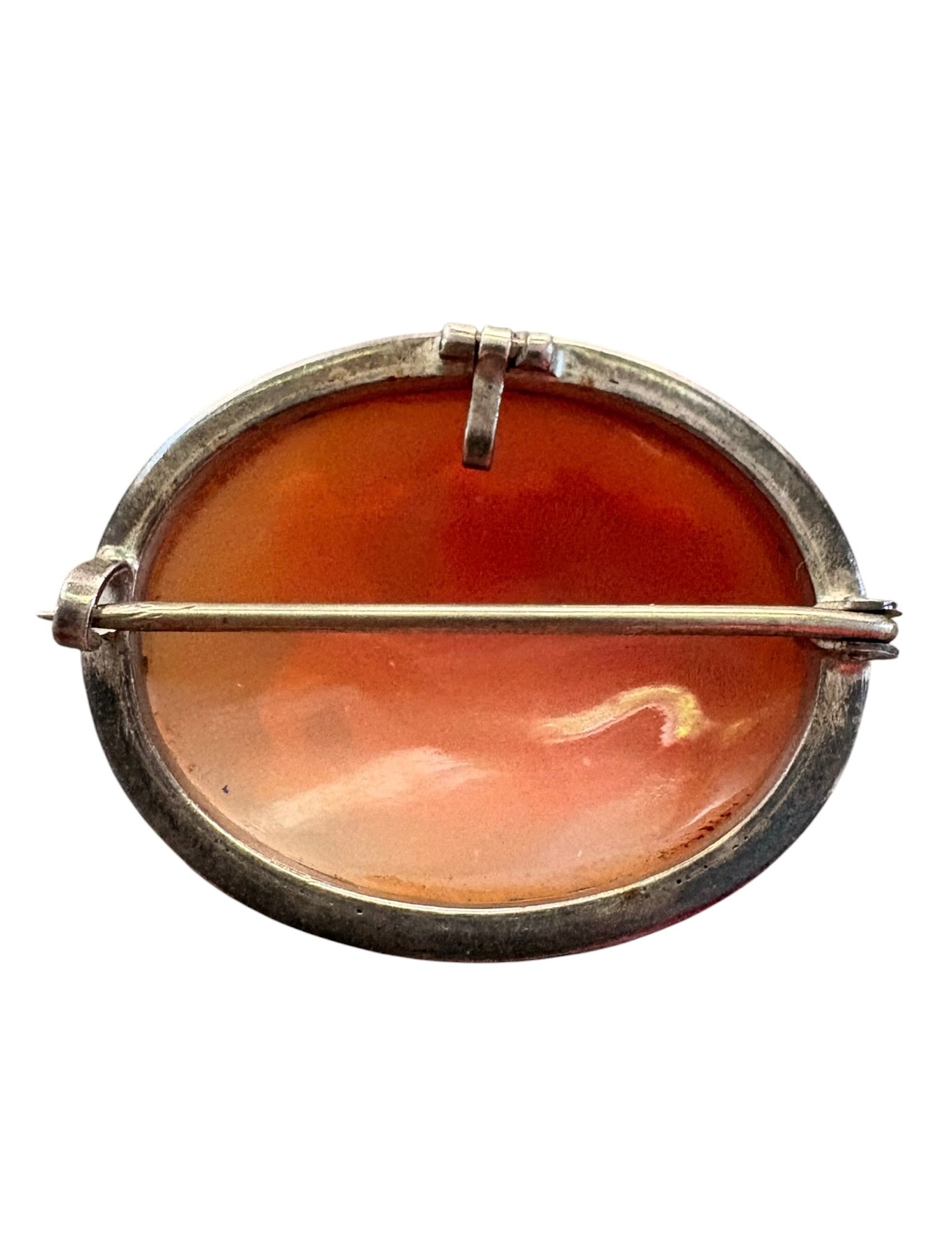 Victorian Shell Cameo Brooch in Silver — Putti at the Forge