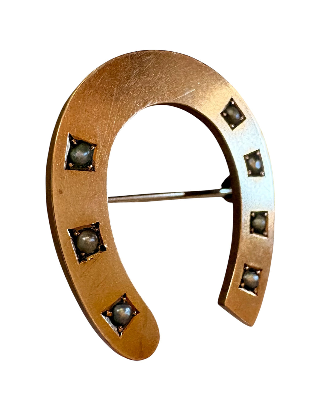 Victorian Horseshoe Brooch with Seed Pearls, c.1900