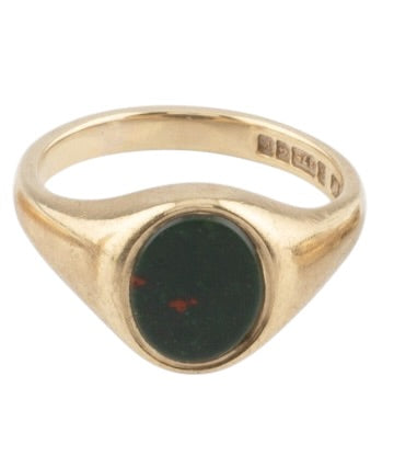 9ct Gold Bloodstone Signet Ring, Birmingham 1921