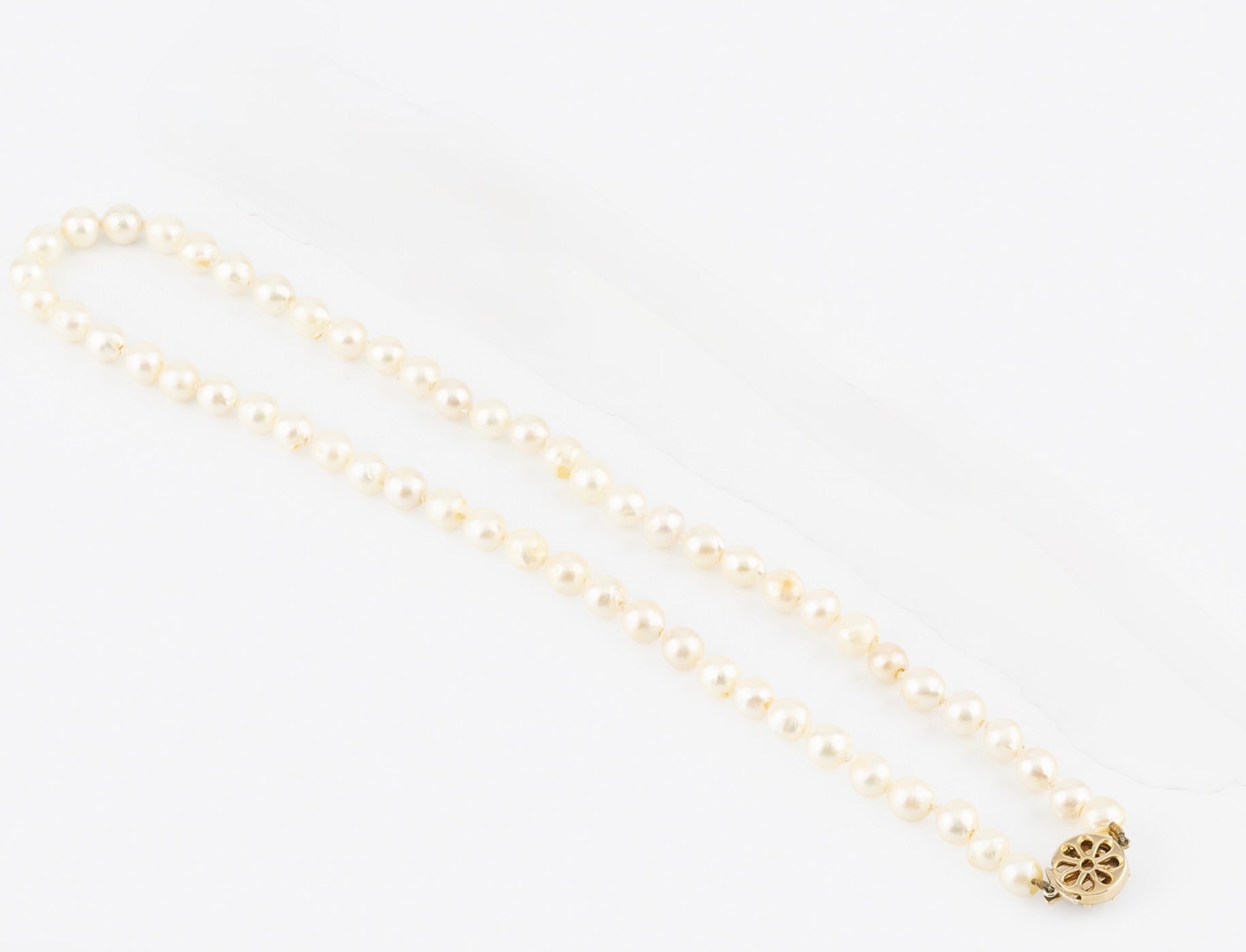 Cultured Pearl Necklace with Amethyst Cluster Clasp, 9ct Gold, c.1950