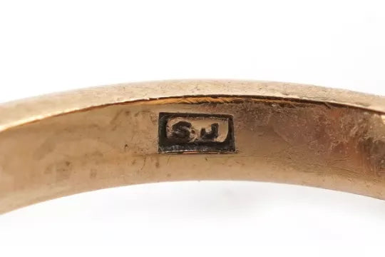 9ct Gold Marquise Ring, London 1977 (Blue & White Stones)