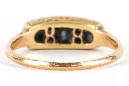 Victorian 18ct Gold Sapphire and Diamond ring