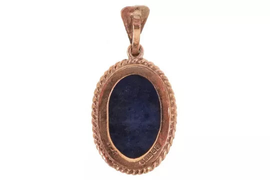 9ct Gold Cabochon Lapis Lazuli Pendant