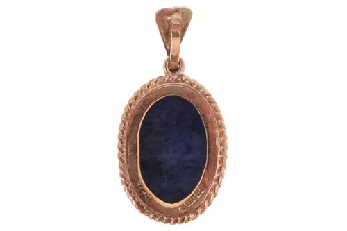9ct Gold Cabochon Lapis Lazuli Pendant