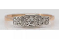 Art Deco 9ct Gold & Platinum Diamond Three Stone Ring – Size L