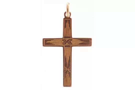 9ct Gold Engraved Cross Pendant