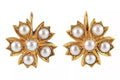 9ct Gold Cultured Seed Pearl Flower Earrings