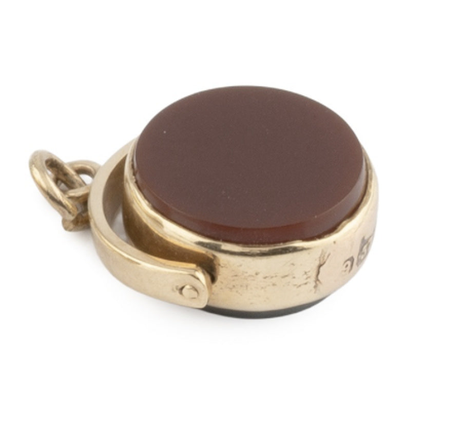 9ct Gold Hardstone Swivel Fob Pendant