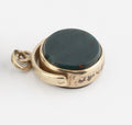 9ct Gold Hardstone Swivel Fob Pendant