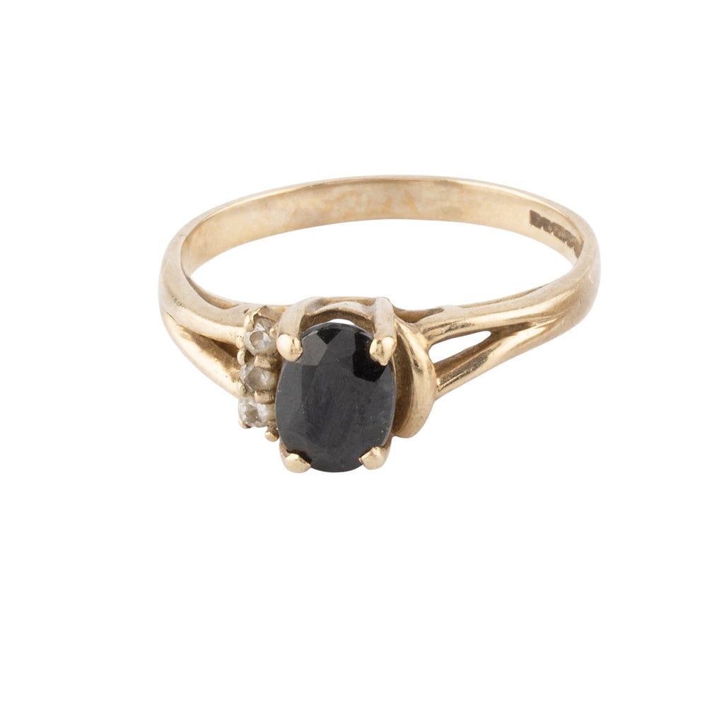 9ct Gold Natural Sapphire Ring, 1970s
