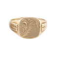 9ct Gold Engraved Signet Ring, Birmingham 1918